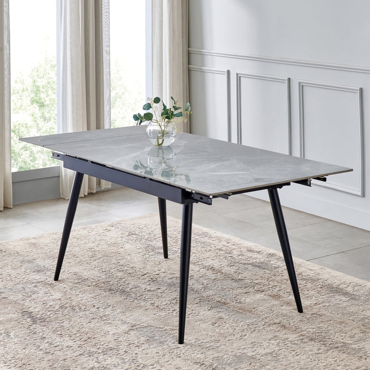 Arcane Sintered Stone Top 4-6 Seater Extendable Dining Table - Grey