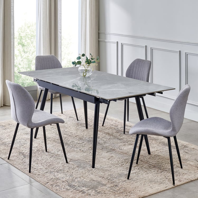 Arcane Set of 4 Fabric Dining Chairs - Grey
