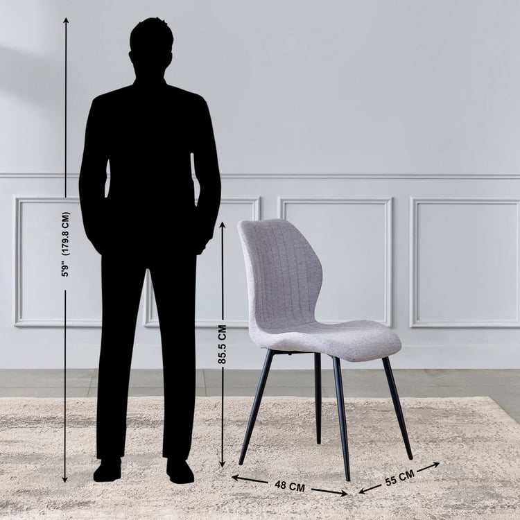 Arcane Set of 4 Fabric Dining Chairs - Grey