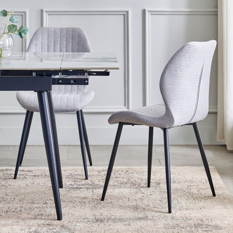 Arcane Set of 4 Fabric Dining Chairs - Grey