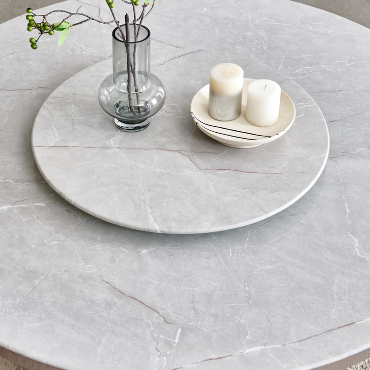 Marcello Glass Top 6-Seater Dining Table - Grey
