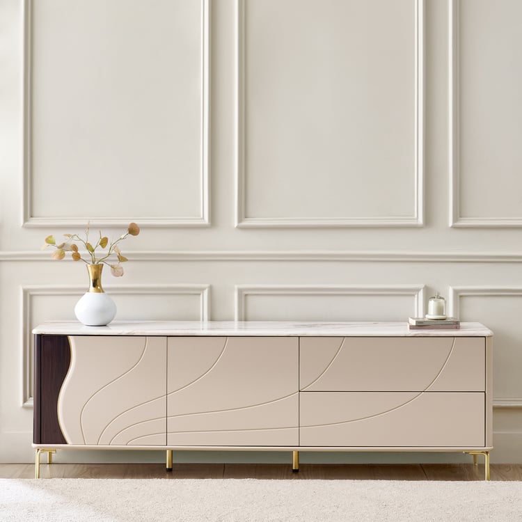 Monalisa Faux Marble Top TV Unit - Brown