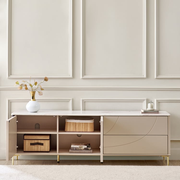 Monalisa Faux Marble Top TV Unit - Brown