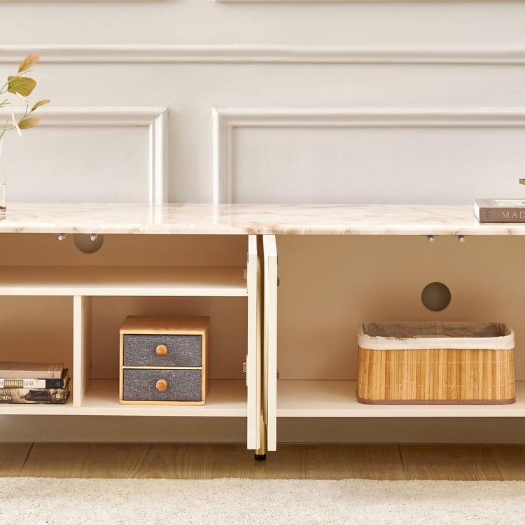 Alchemy Faux Marble Top TV Unit - Cream