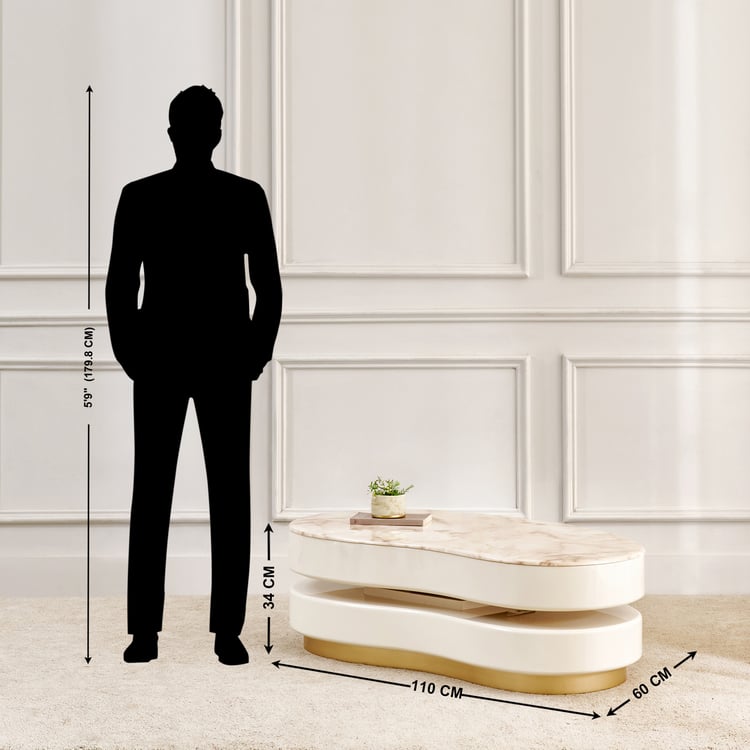 Alchemy Faux Marble Top Coffee Table - Cream