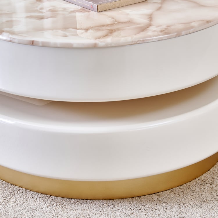 Alchemy Faux Marble Top Coffee Table - Cream