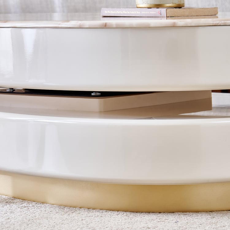 Alchemy Faux Marble Top Coffee Table - Cream