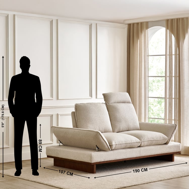 Clair Fabric 2-Seater Sofa with Motion Backrest - Beige