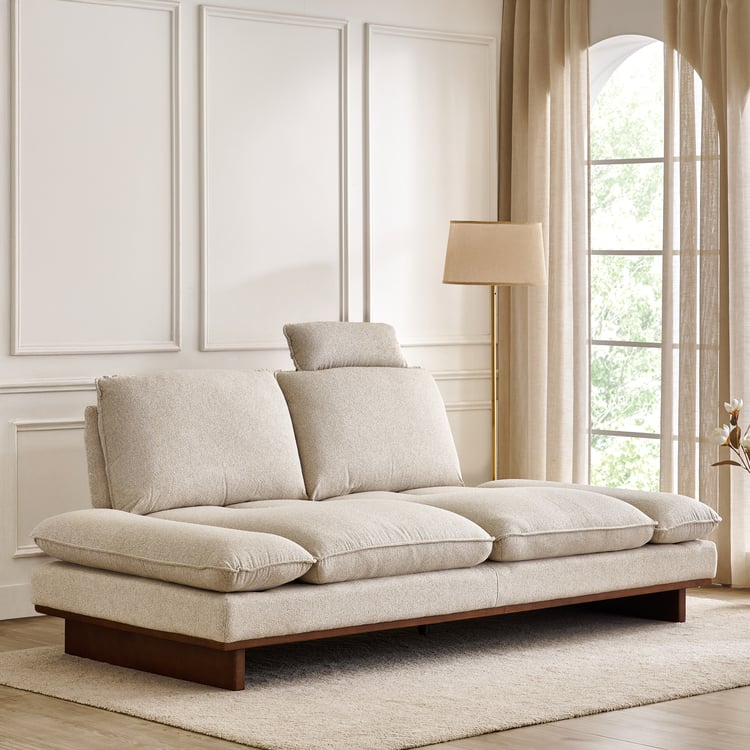 Clair Fabric 3-Seater Sofa with Motion Backrest - Beige