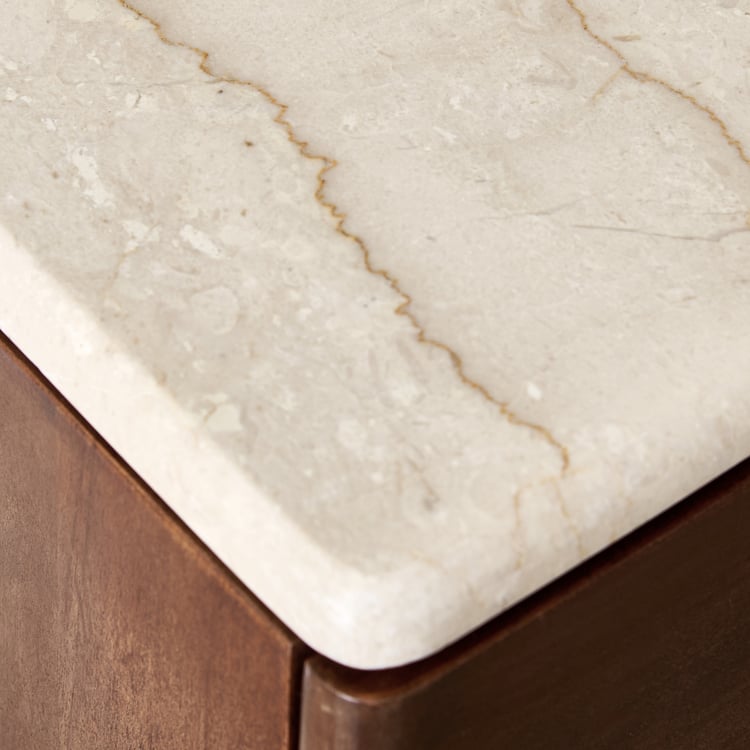 Nuqta Acacia Wood Chest of 4 Drawers - Walnut