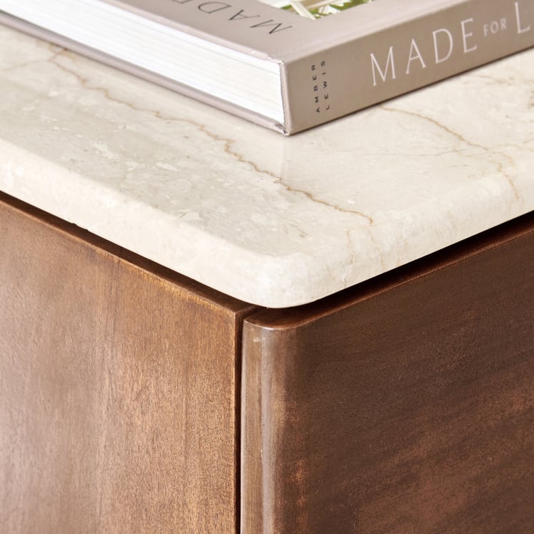 Nuqta Acacia Wood Chest of 4 Drawers - Walnut