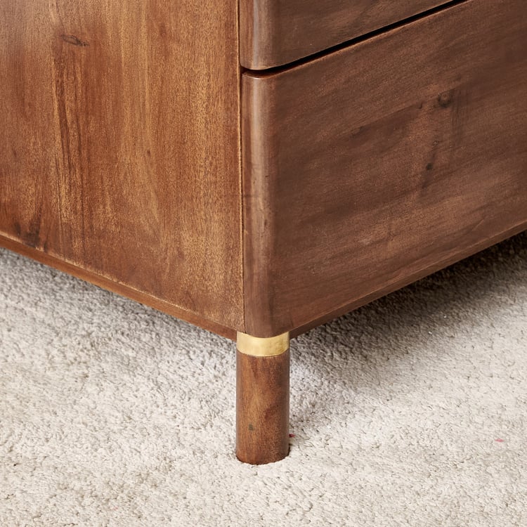 Nuqta Acacia Wood Chest of 4 Drawers - Walnut