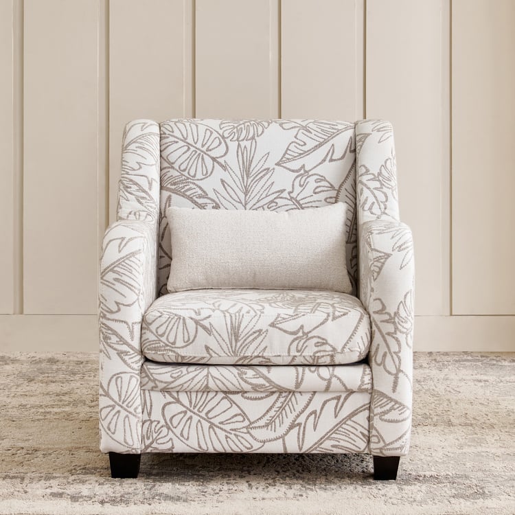 Kingsbury Fabric 1-Seater Sofa with Cushion - Beige