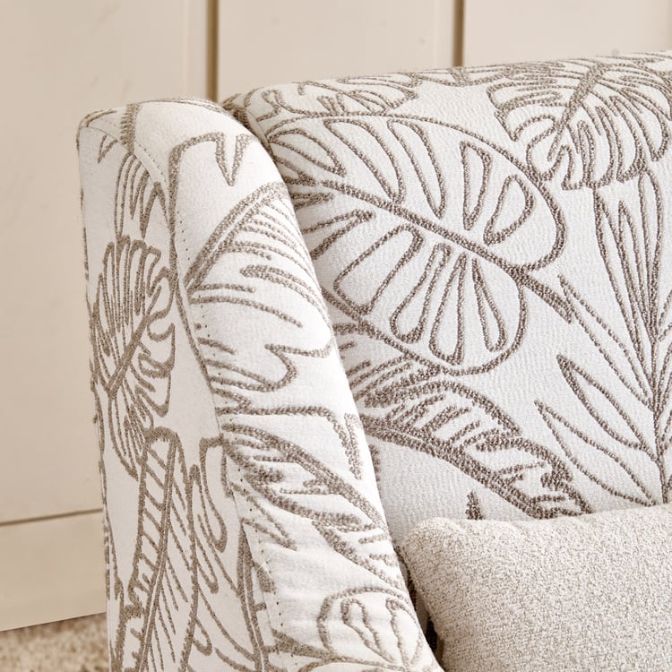 Kingsbury Fabric 1-Seater Sofa with Cushion - Beige