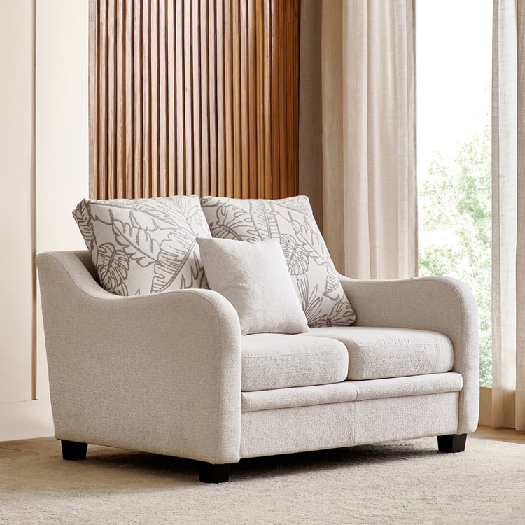 Kingsbury Fabric 2-Seater Sofa with Cushions - Beige