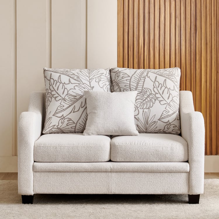 Kingsbury Fabric 2-Seater Sofa with Cushions - Beige