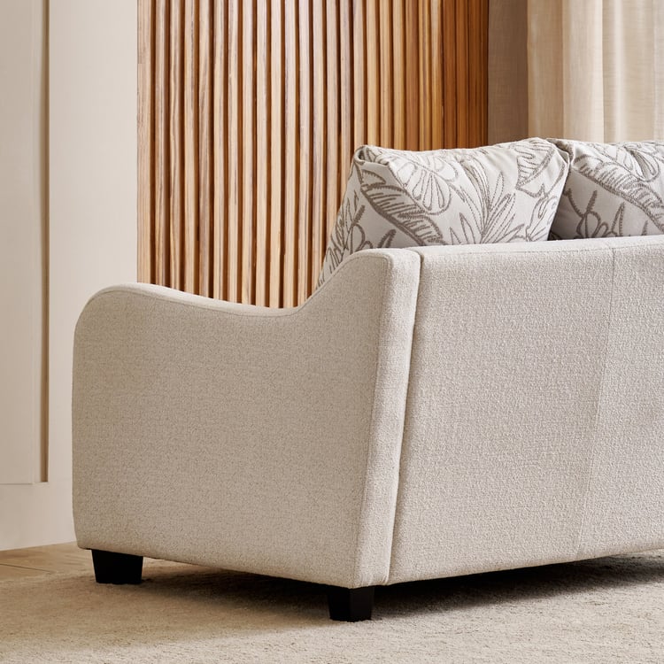 Kingsbury Fabric 2-Seater Sofa with Cushions - Beige