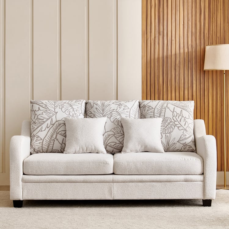 Kingsbury Fabric 3-Seater Sofa with Cushions - Beige