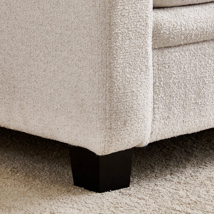 Kingsbury Fabric 3-Seater Sofa with Cushions - Beige