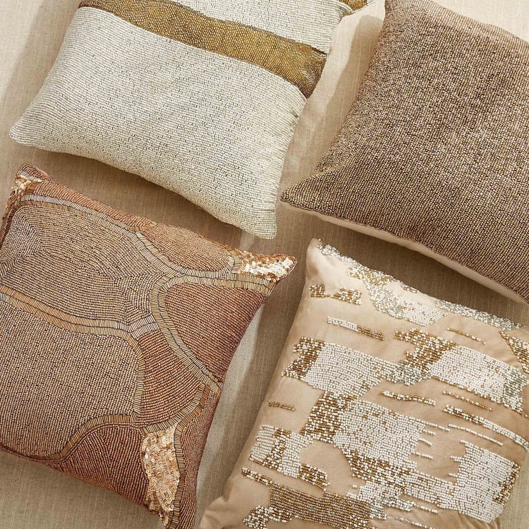 Glimmer Dusk Orli Maggie Luxe Embellished Filled Cushion - 45x45cm