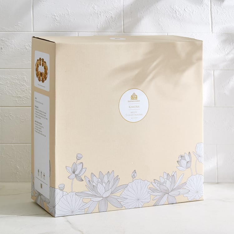 Salsa Rylee Lotus Set of 10 Glass Votive with Metal T-Light Holder