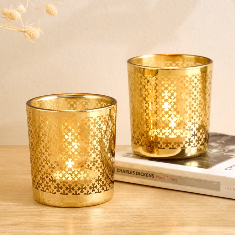 Salsa Anogha Set of 2 Glass T-Light Holder