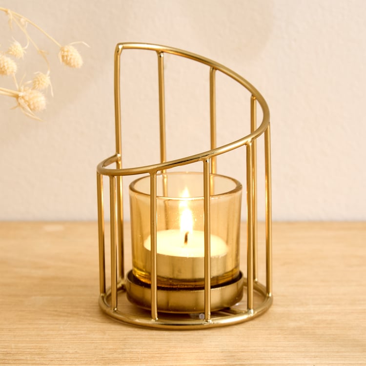 Salsa Apurva Glass Spiral T-Light Holder - Small
