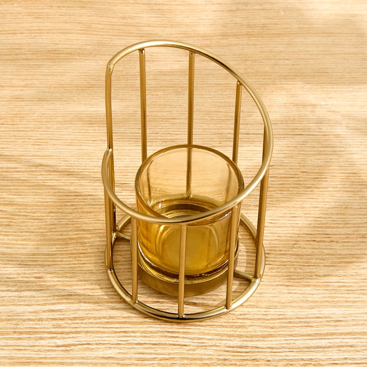 Salsa Apurva Glass Spiral T-Light Holder - Small