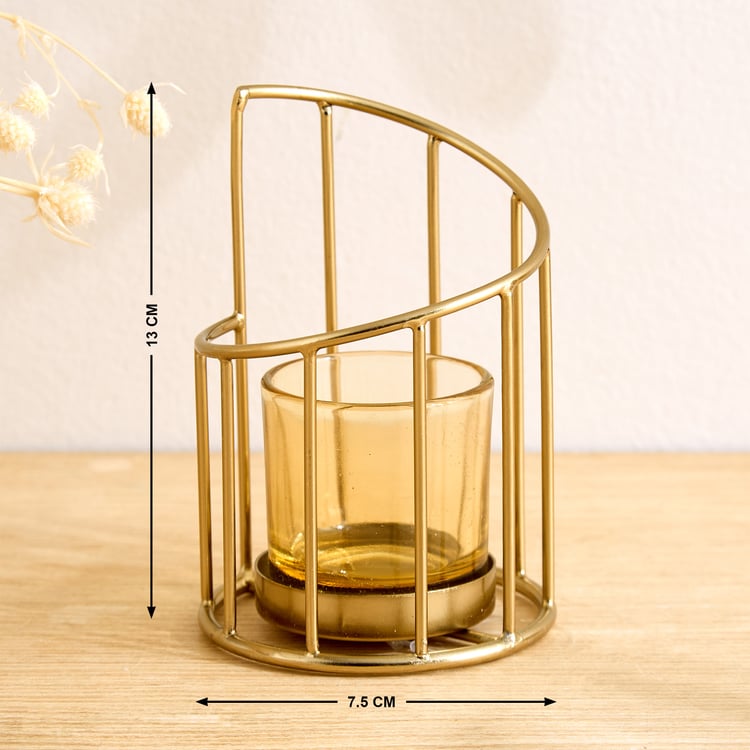 Salsa Apurva Glass Spiral T-Light Holder - Small