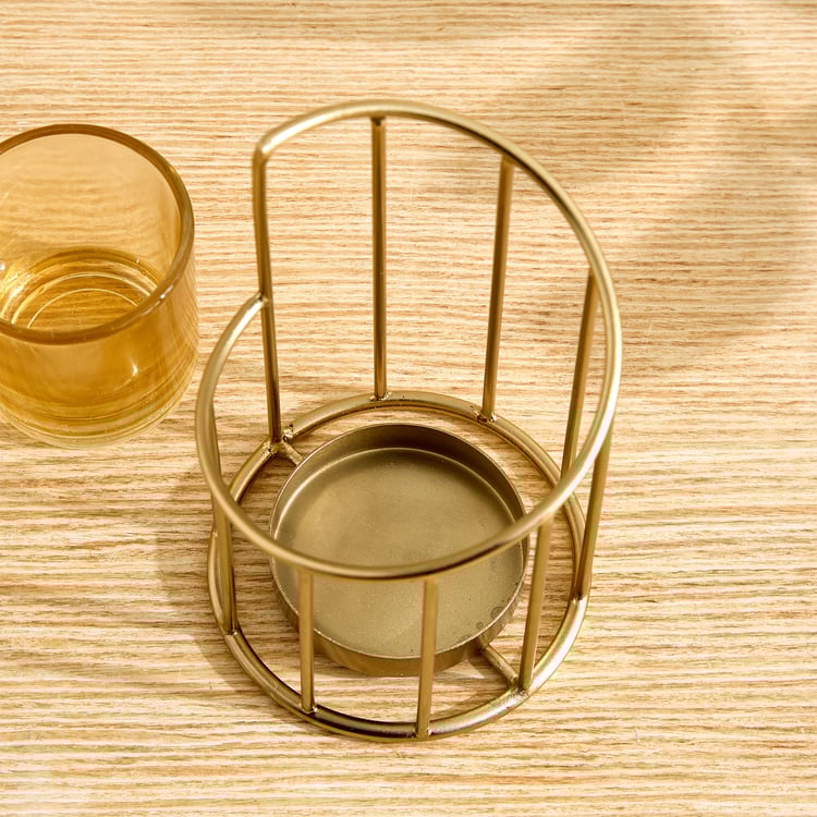 Salsa Apurva Glass Spiral T-Light Holder - Small