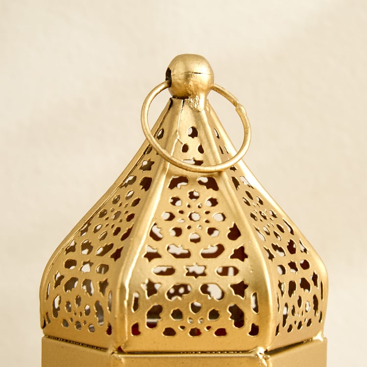 Salsa Moroccan Glass and Metal Lantern - Small