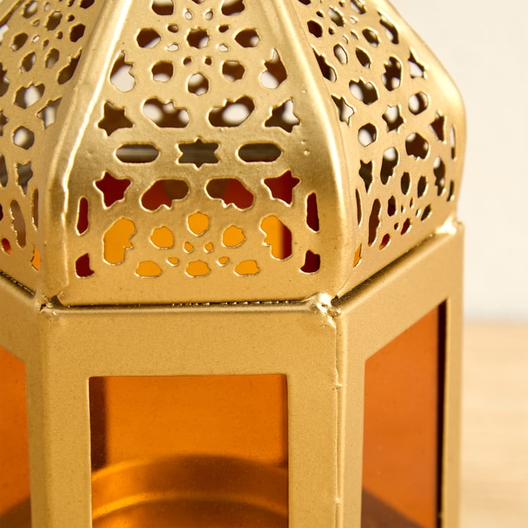 Salsa Moroccan Glass and Metal Lantern - Small