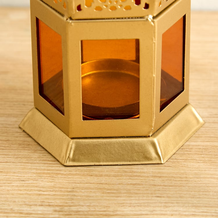 Salsa Moroccan Glass and Metal Lantern - Small