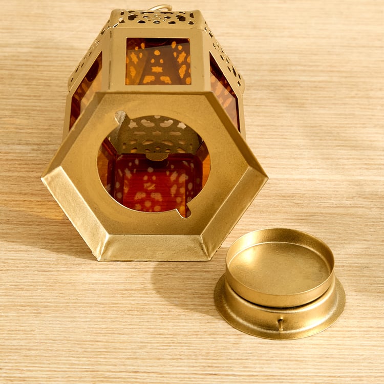 Salsa Moroccan Glass and Metal Lantern - Small