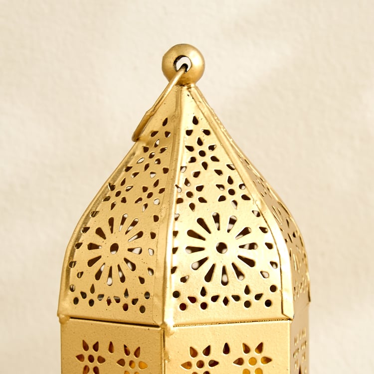 Salsa Moroccan Glass and Metal Lantern - Medium
