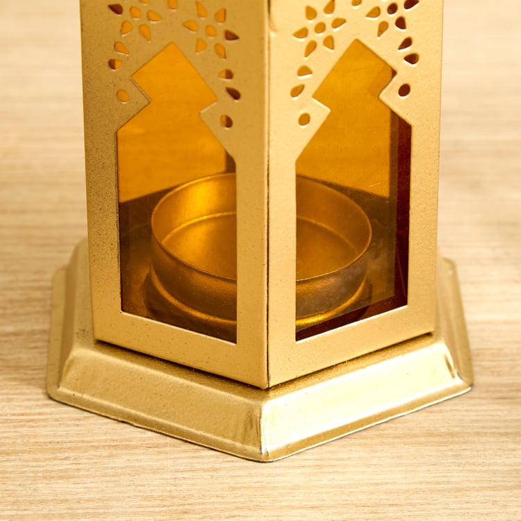 Salsa Moroccan Glass and Metal Lantern - Medium