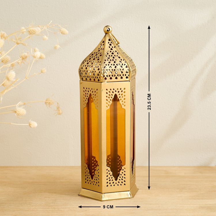 Salsa Moroccan Glass and Metal Lantern - Large
