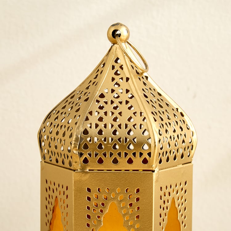 Salsa Moroccan Glass and Metal Lantern - Large