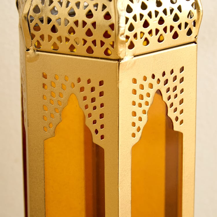 Salsa Moroccan Glass and Metal Lantern - Large