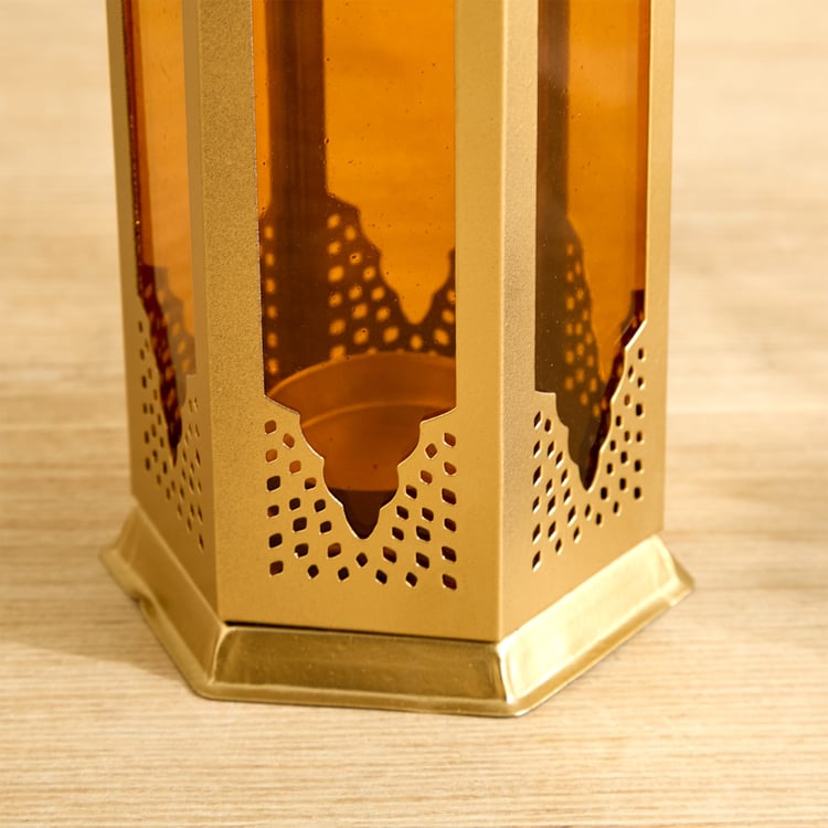 Salsa Moroccan Glass and Metal Lantern - Large