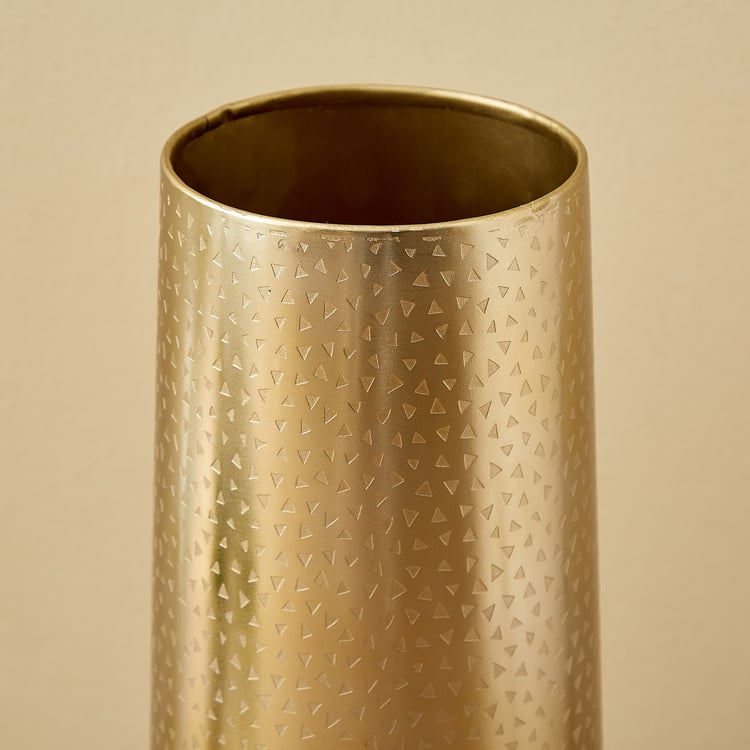 Colossal Athan Metal Etched Vase - Large