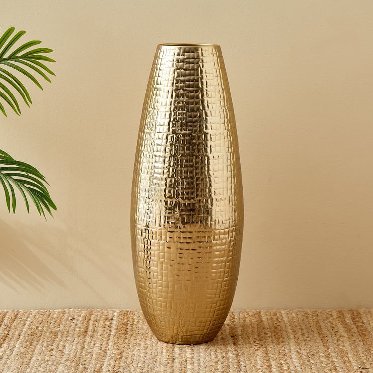 Colossal Athan Metal Embossed Vase - Medium