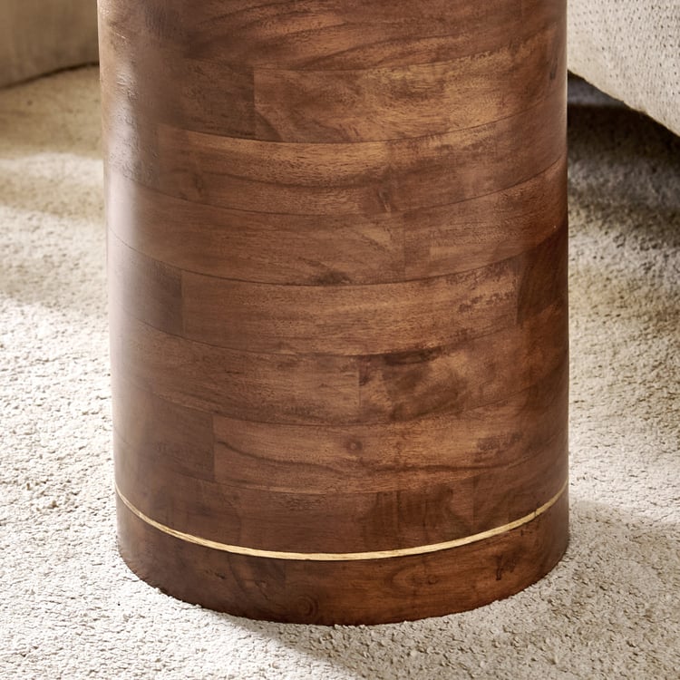 Nuqta Marble Top End Table - Walnut