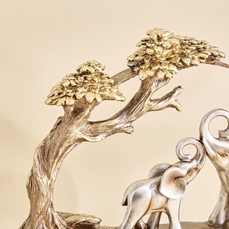 Corsica Meryl Polyresin Elephants with Metal Ring Figurine