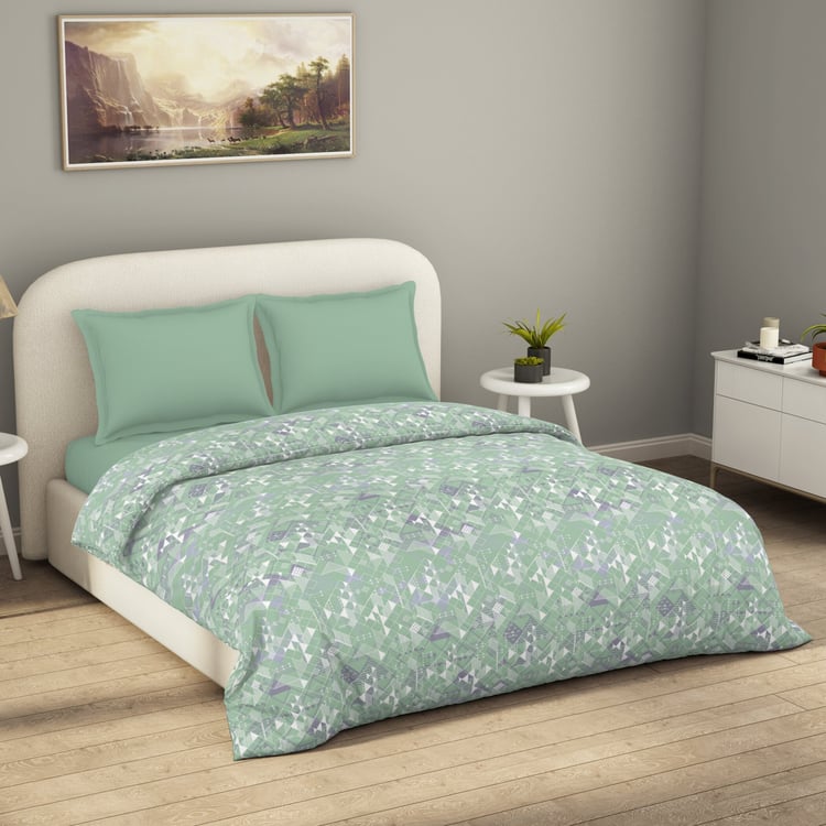 SPACES Essentials Geometric Print Cotton Double Duvet Cover