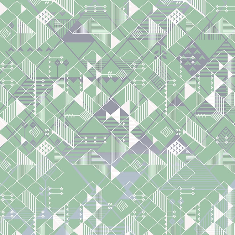 SPACES Essentials Geometric Print Cotton Double Duvet Cover