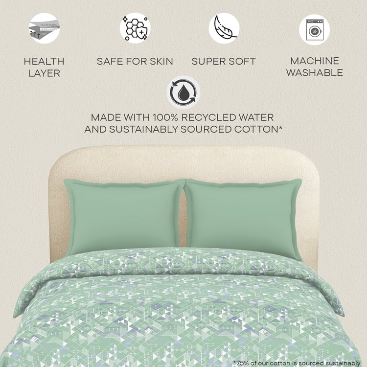 SPACES Essentials Geometric Print Cotton Double Duvet Cover