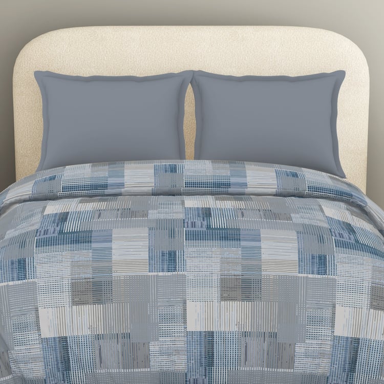 SPACES Essentials Geometric Print Cotton Double Duvet Cover