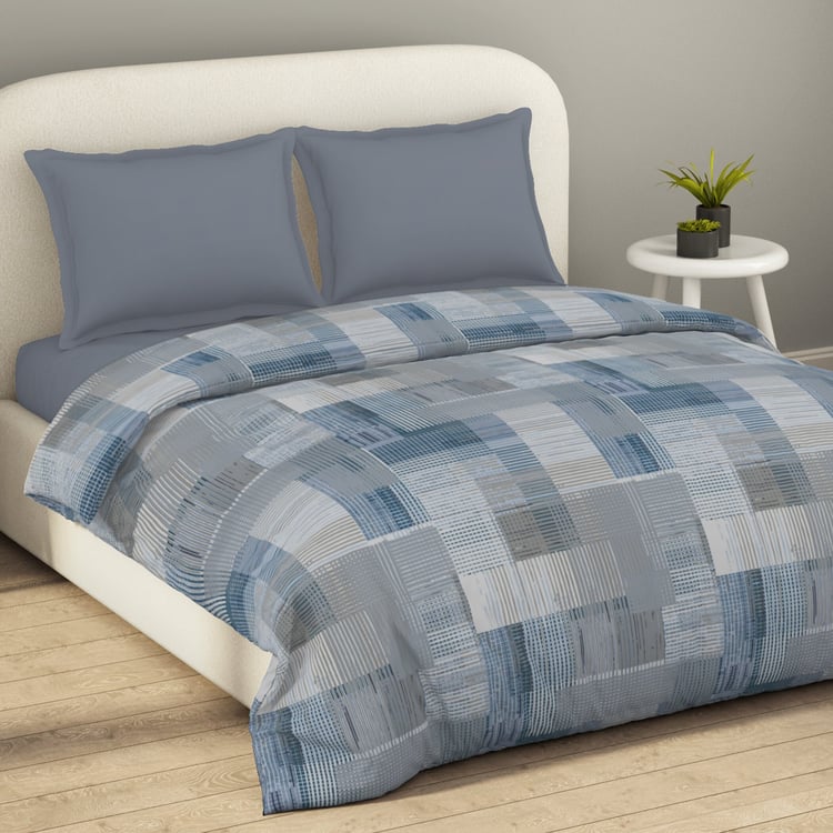 SPACES Essentials Geometric Print Cotton Double Duvet Cover