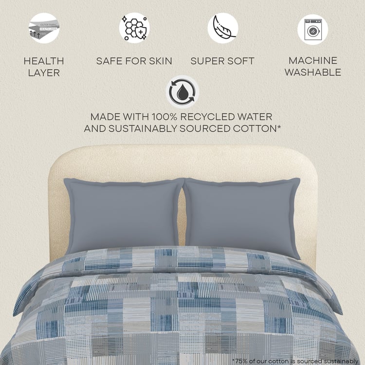 SPACES Essentials Geometric Print Cotton Double Duvet Cover